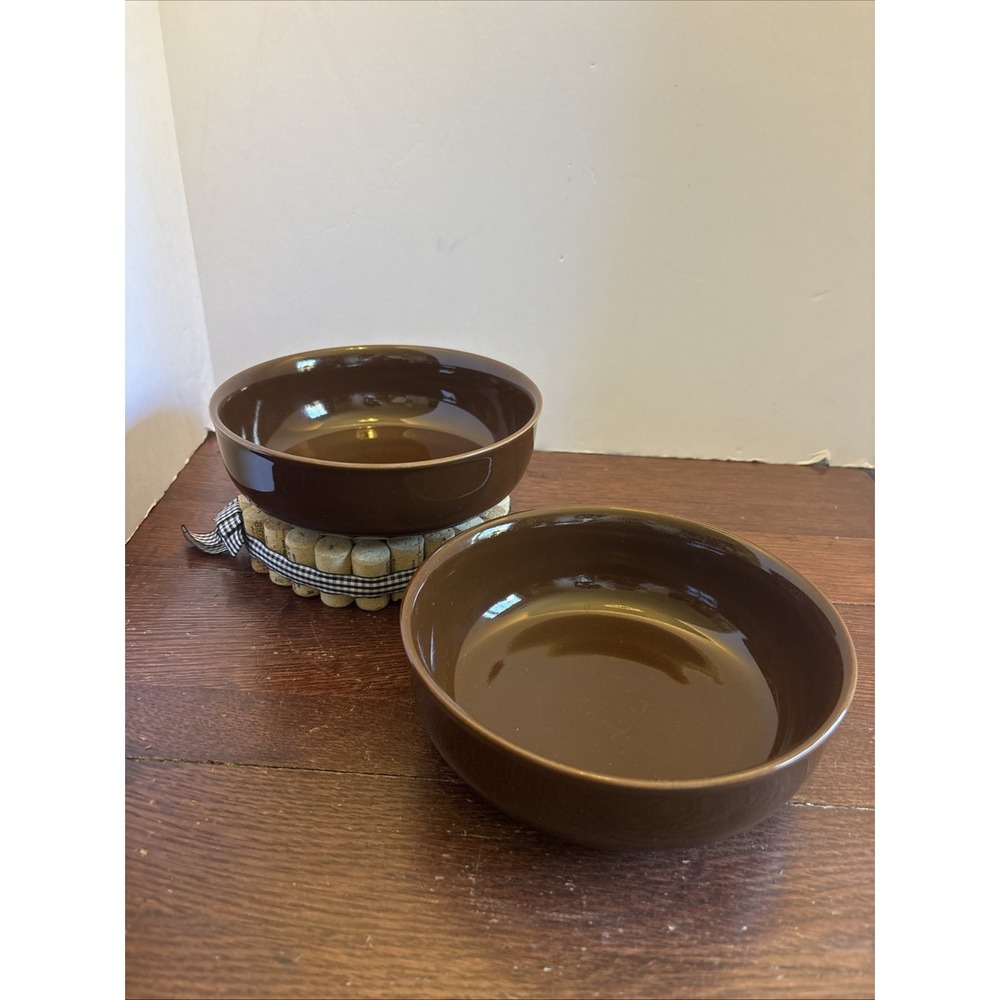 Original SengWare Individual Stoneware Serving Bowl Brown Retired Set Of 2
